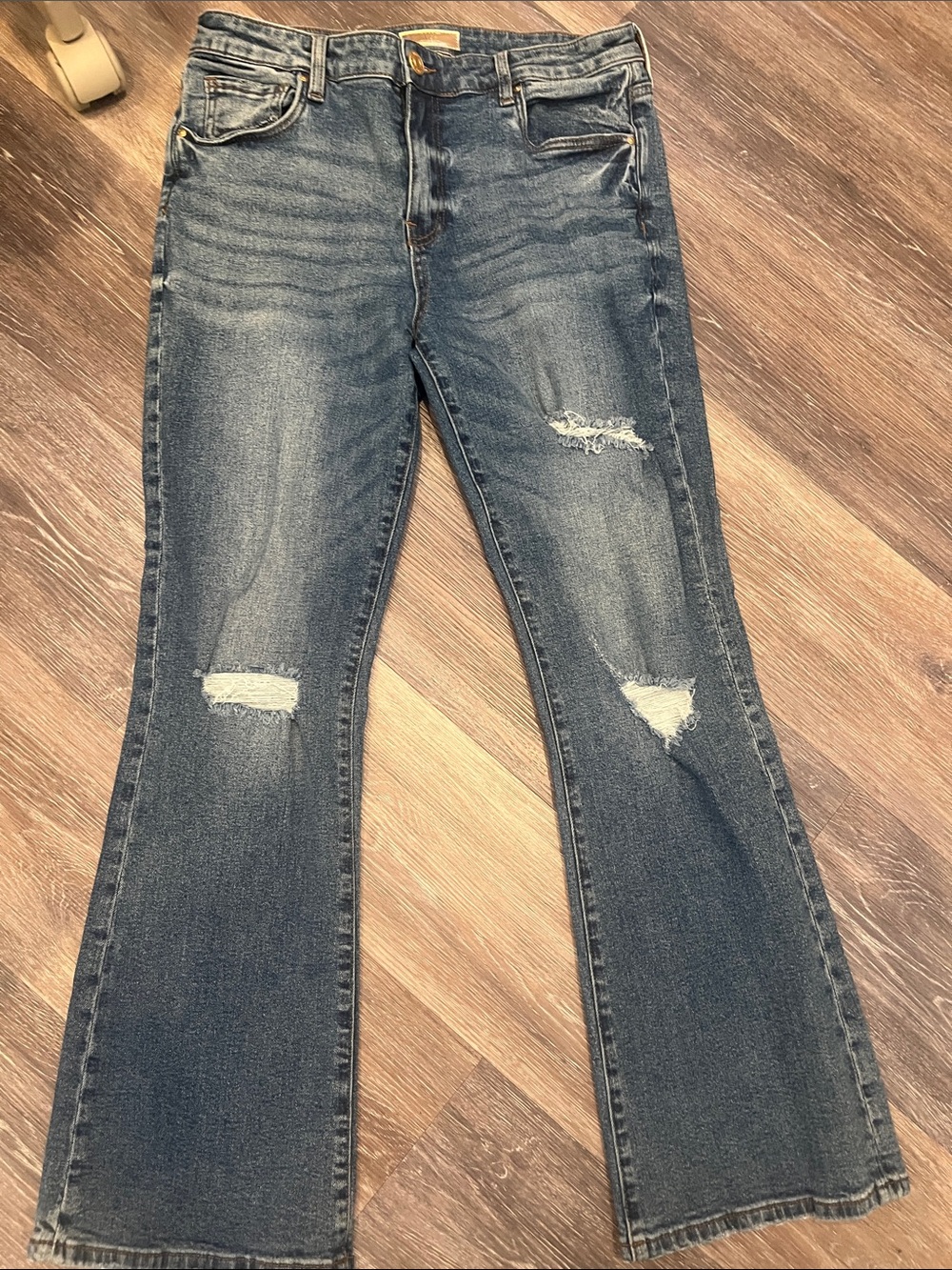 Kut from the Kloth Nadia Distressed Flare Jeans - Blue